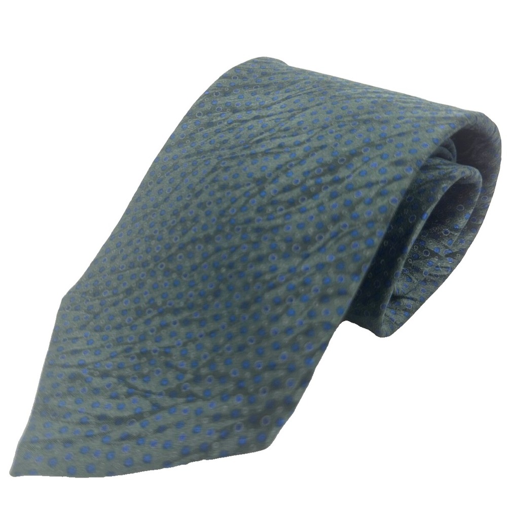 Stafford Men's Designer Teal Geometric Dot Novelty Neck Tie 100% Silk Italy